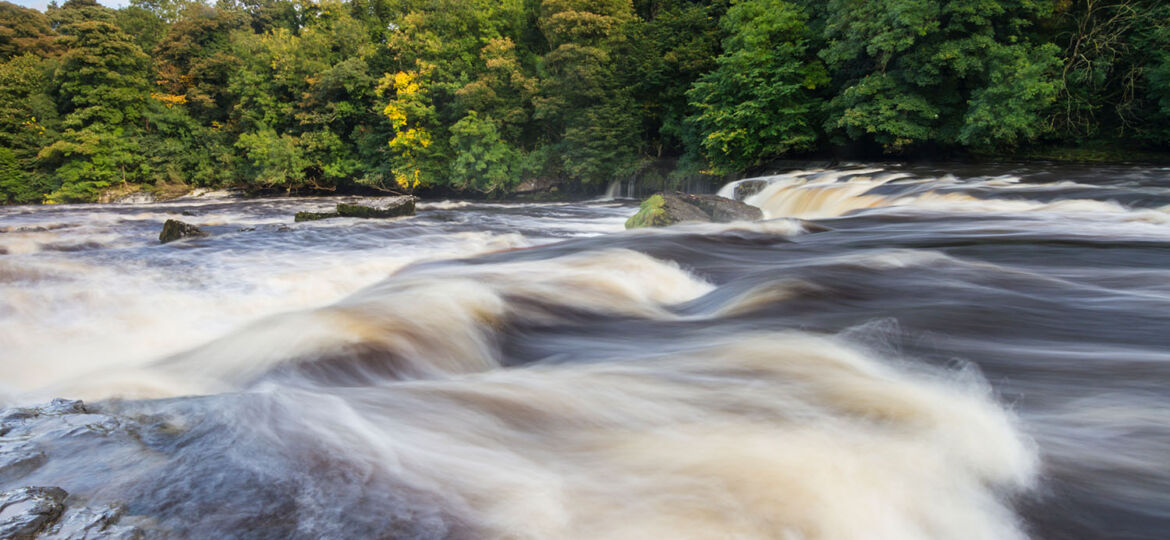 The upper falls of the River Ure at Aysgarth, Yorkshire Dales National Park