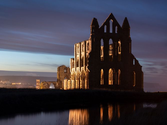 Whitby Abbey at night
